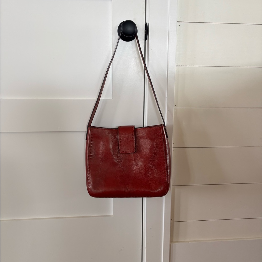 Fossil Deep Red Leather Shoulder Bag